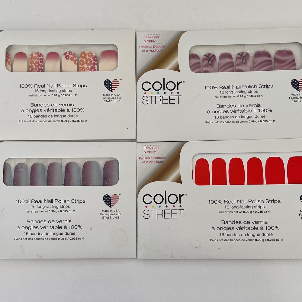 BUNDLE OF FOUR ❤️ Different Color Street 100% Nail Polish Strips BRAND NEW